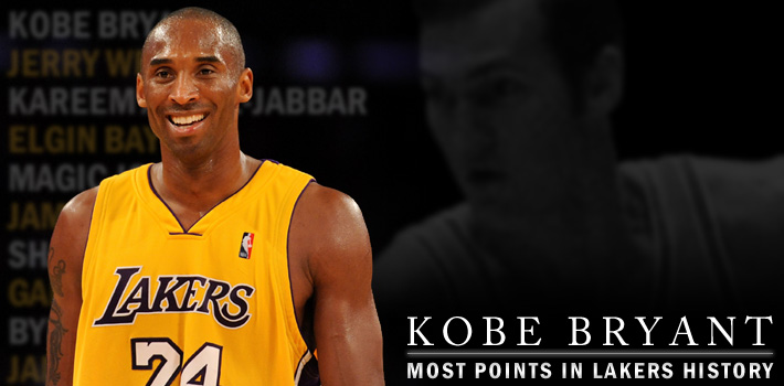 Kobe Bryant most points in LA Lakers History